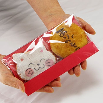 猫せんべいと言葉せんべい2枚台紙