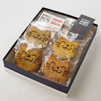 カワイイ猫型せんべい「にゃんべい20枚入り箱」