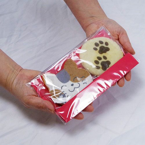 カワイイ猫せんべい「七福にゃんべいと肉球煎餅2枚入り袋」
