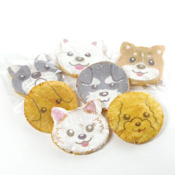 かわいいワンちゃん柄のおせんべい「わんべい7枚入り」